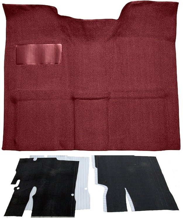 Molded Loop Carpet Kit for 1967-1972 Chevy, GMC C Series Regular Cab Truck w/Auto/3-Speed Manual [OE Jute Backing, Maroon]