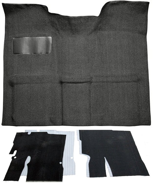 Molded Loop Carpet Kit for 1967-1972 Chevy/GMC C Series Regular Cab Truck w/Auto/3-Speed Manual [Jute Backing, Gunmetal Gray]