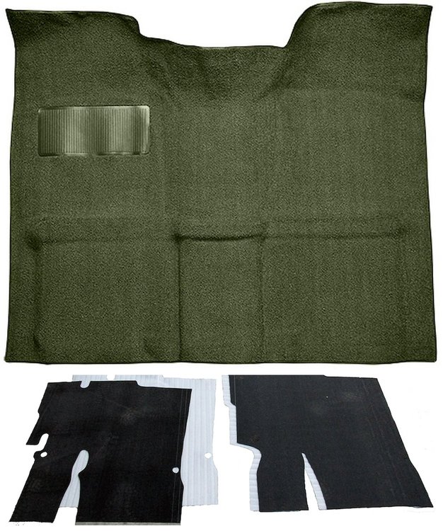 Molded Loop Carpet Kit for 1967-1972 Chevy/GMC C Series Regular Cab Truck w/Auto/3-Speed Manual [Jute Backing, Dark Olive Green]