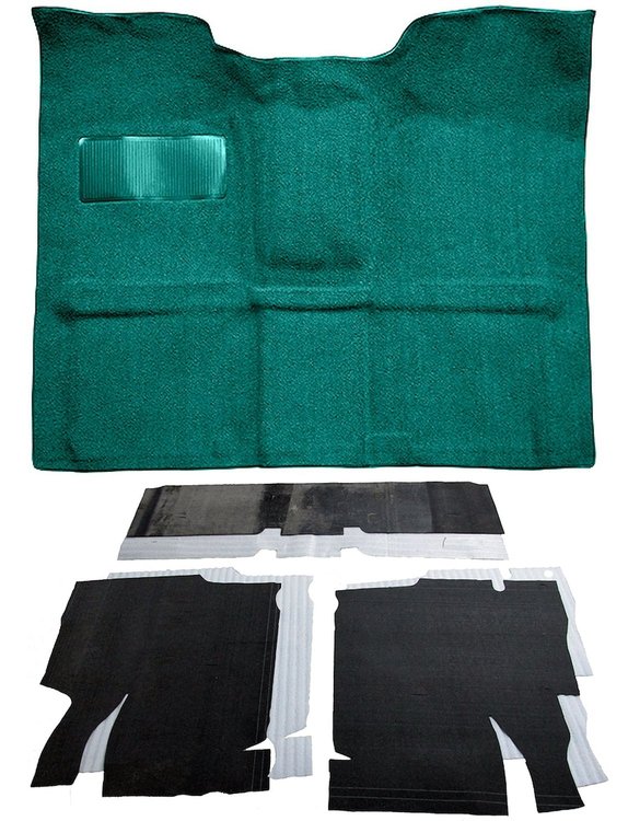Molded Loop Carpet Kit for 1967-1972 Chevrolet, GMC C Series Regular Cab Truck w/4-Speed Manual [OE-Style Jute Backing, Aqua]