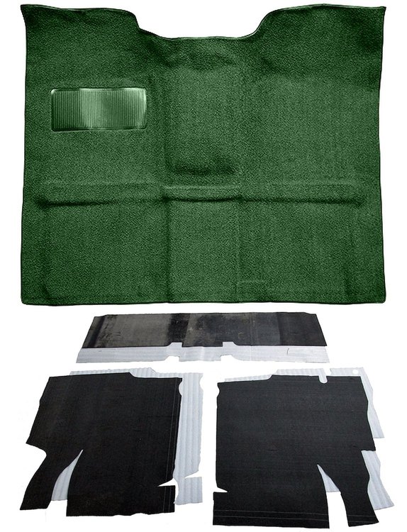 Molded Loop Carpet Kit for 1967-1972 Chevy, GMC C Series Regular Cab Truck w/4-Speed Manual [OE-Style Jute Backing, Dark Green]