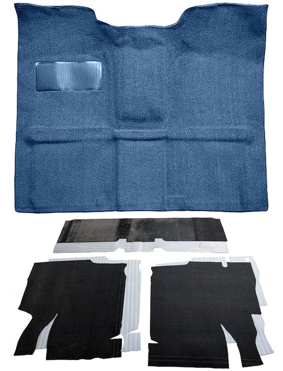 Molded Loop Carpet Kit for 1967-1972 Chevy, GMC C Series Regular Cab Truck w/4-Speed Manual [OE-Style Jute Backing, Medium Blue]