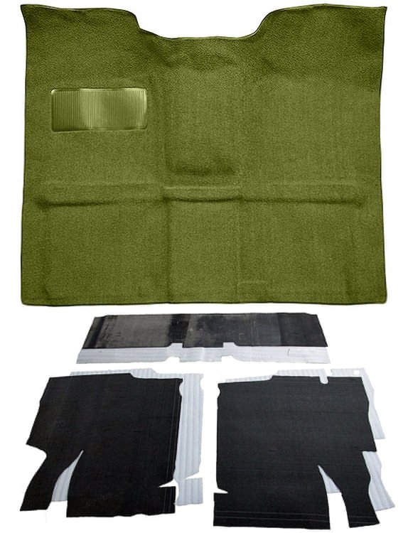 Molded Loop Carpet Kit for 1967-1972 Chevy, GMC C Series Regular Cab Truck w/4-Speed Manual [OE-Style Jute Backing, Moss Green]