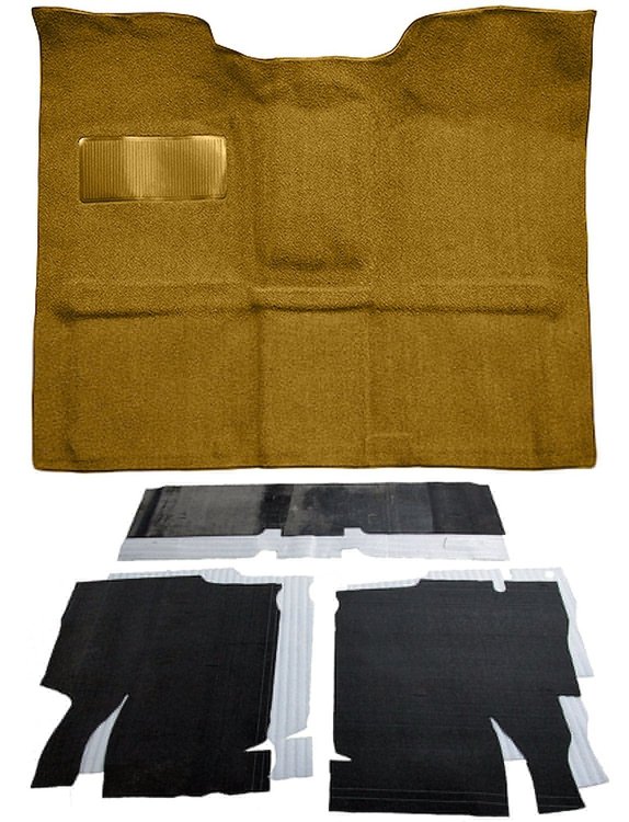 Molded Loop Carpet Kit for 1967-1972 Chevrolet, GMC C Series Regular Cab Truck w/4-Speed Manual [OE-Style Jute Backing, Gold]