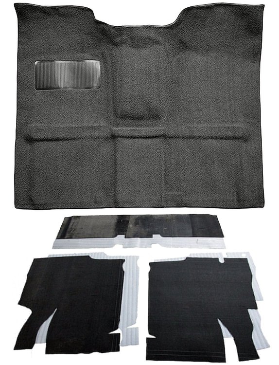 Molded Loop Carpet Kit for 1967-1972 Chevy, GMC C Series Regular Cab Truck w/4-Speed [OE-Style Jute Backing, Gunmetal Gray]