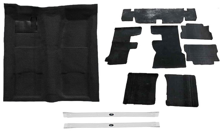 Molded Loop Carpet Kit for 1967-1969 Chevrolet Camaro, Pontiac Firebird, with Sound Deadener and Sill Plates [Black]