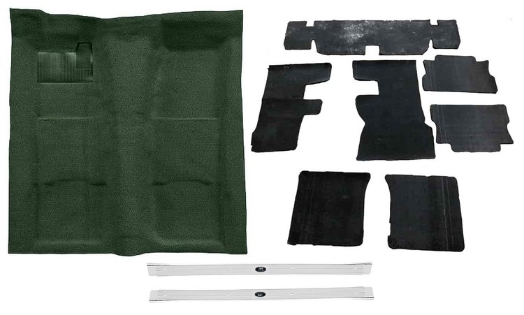Molded Loop Carpet Kit for 1967-1969 Chevrolet Camaro, Pontiac Firebird, with Sound Deadener and Sill Plates [Dark Green]