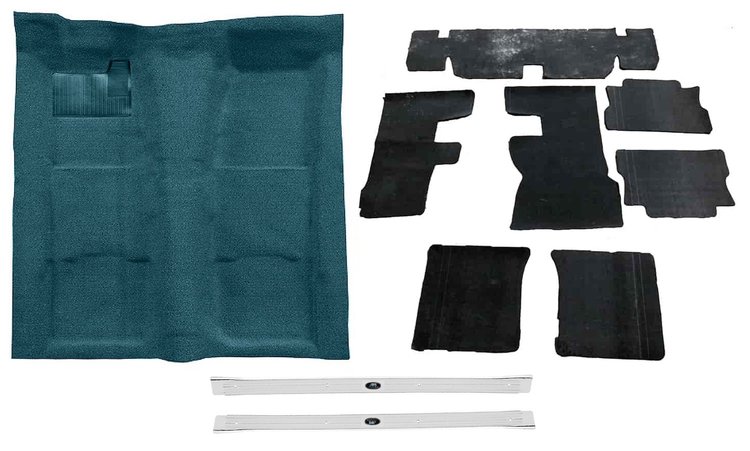 Molded Loop Carpet Kit for 1967-1969 Chevrolet Camaro, Pontiac Firebird, with Sound Deadener and Sill Plates [Medium Blue]