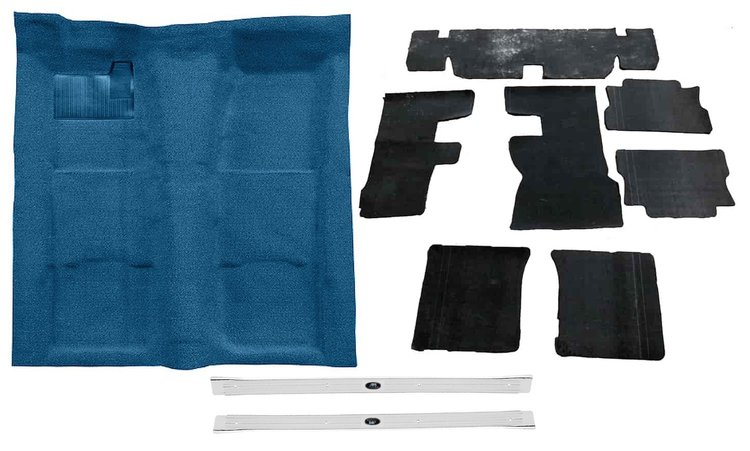 Molded Loop Carpet Kit for 1967-1969 Chevrolet Camaro, Pontiac Firebird, with Sound Deadener and Sill Plates [Bright Blue]