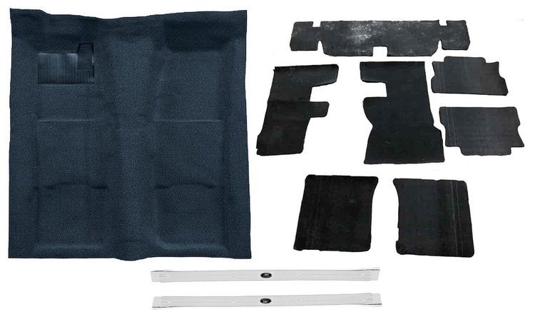 Molded Loop Carpet Kit for 1967-1969 Chevrolet Camaro, Pontiac Firebird, with Sound Deadener and Sill Plates [Dark Blue]