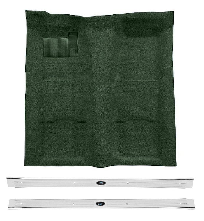 Molded Loop Carpet Kit for 1967-1969 Chevrolet Camaro, Pontiac Firebird [Mass Backing, 1-Piece, Dark Green]