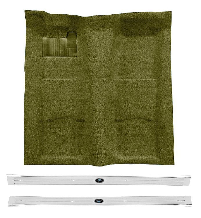 Molded Loop Carpet Kit for 1967-1969 Chevrolet Camaro, Pontiac Firebird [Mass Backing, 1-Piece, Ivy Gold]