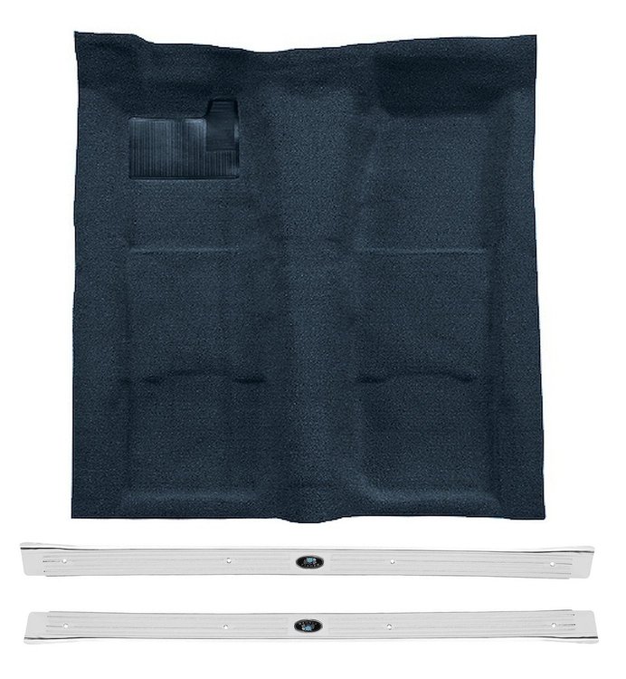 Molded Loop Carpet Kit for 1967-1969 Chevrolet Camaro, Pontiac Firebird [Mass Backing, 1-Piece, Dark Blue]