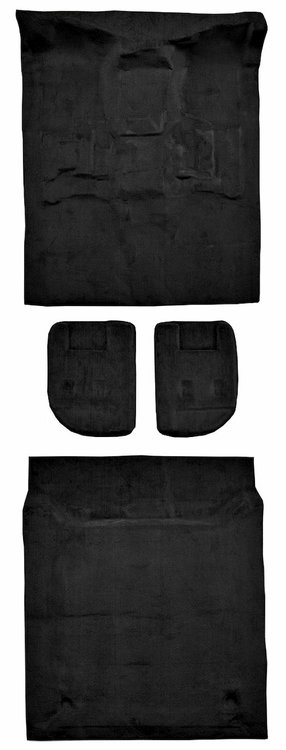 Molded Cut Pile Passenger/Cargo Area Carpet Fits Select 2007-2009 Cadillac, Chevy, GMC SUV Models [Jute Backing, 4-Piece, Black]