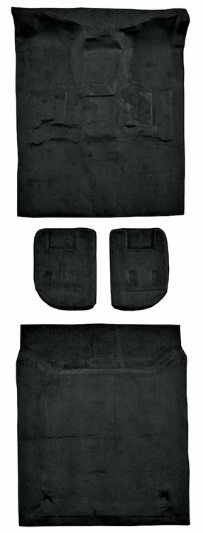 Molded Cut Pile Passenger/Cargo Area Carpet Fits Select 2007-2009 Cadillac, Chevy, GMC SUV Models [Jute Backing, 4-Piece, Ebony]