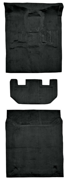 Molded Cut Pile Passenger/Cargo Area Carpet Fits Select 2010-2014 Cadillac, Chevy, GMC SUV Models [Jute Backing, 3-Piece, Ebony]