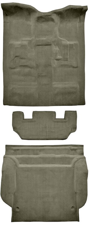 Molded CutPile Passenger/Cargo Area Carpet Fits Select 2011-2014 Cadillac, Chevy, GMC SUV Models [Mass Backing, 3-Piece, Almond]