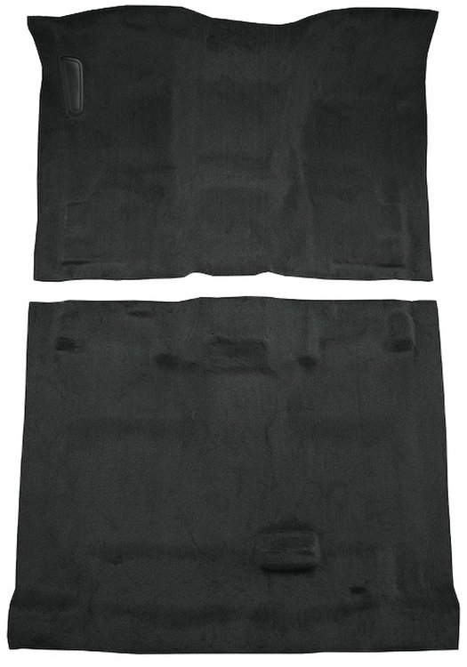 Molded Cut Pile Carpet Fits Select 2014-2018 Chevrolet, GMC Crew Cab Truck Models [OE-Style Jute Backing, 2-Piece, Ebony]
