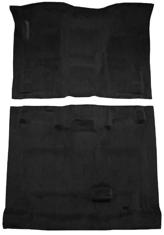 Molded Cut Pile Carpet Fits Select 2014-2018 Chevrolet, GMC Crew Cab Truck Models [Mass Backing, 2-Piece, Black]