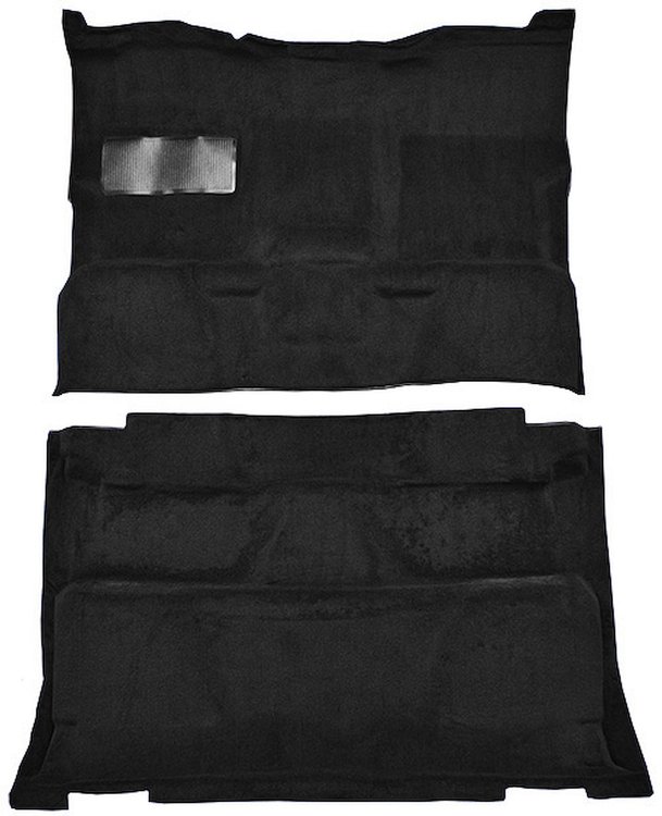 Molded Cut Pile Carpet for 1981-1991 Chevrolet/GMC C/R Series Trucks [Mass Backing, Crew Cab, 2-Piece, Black]