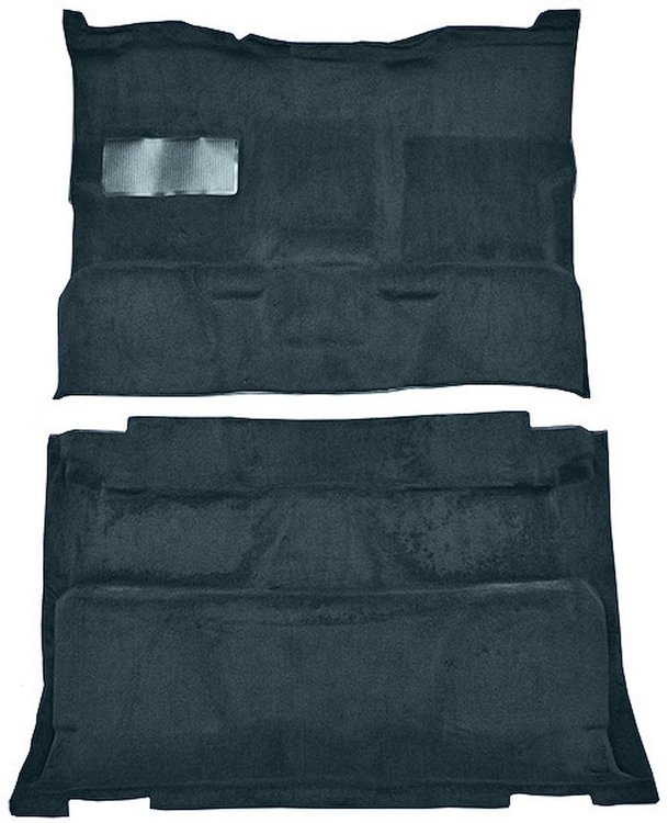 Molded Cut Pile Carpet for 1981-1991 Chevrolet/GMC C/R Series Trucks [Mass Backing, Crew Cab, 2-Piece, Midnight Blue]