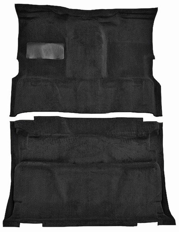 Molded Cut Pile Carpet for 1981-1991 Chevrolet/GMC C/K/R/V Series Trucks [OE-Style Jute Backing, Crew Cab, 2-Piece, Black]