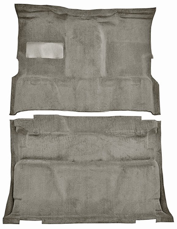 Molded Cut Pile Carpet for 1981-1991 Chevy/GMC C/K/R/V Series Trucks [Jute Backing, Crew Cab, 2-Piece, Medium Gray/Pewter]