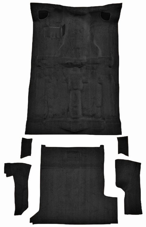 Molded Cut Pile Carpet Fits Select 1983-1994 Chevrolet/GMC SUVs [OE-Style Jute Backing, 2-Door, 6-Piece, Black]