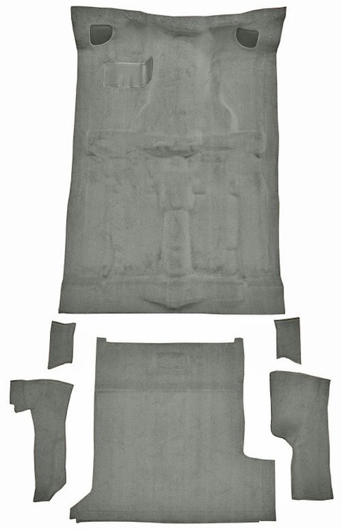 Molded Cut Pile Carpet Fits Select 1983-1994 Chevrolet/GMC SUVs [Mass Backing, 2-Door, 6-Piece, Silver]