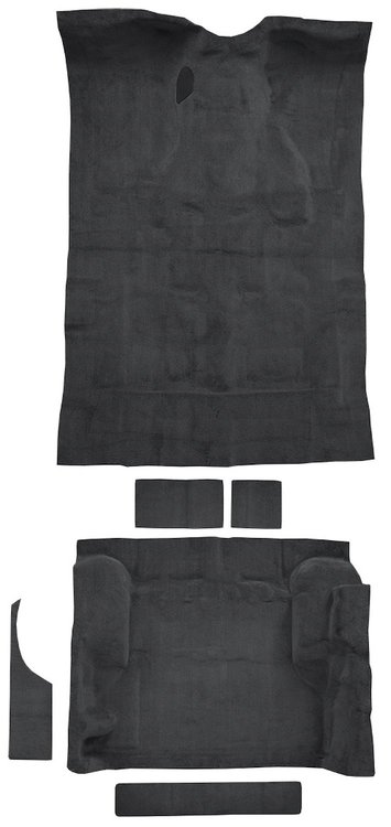 Molded Cut Pile Carpet Fits Select 1995-2005 Chevrolet/GMC/Oldsmobile SUVs [OE-Style Jute Backing, 4-Door, 6-Piece, Graphite]