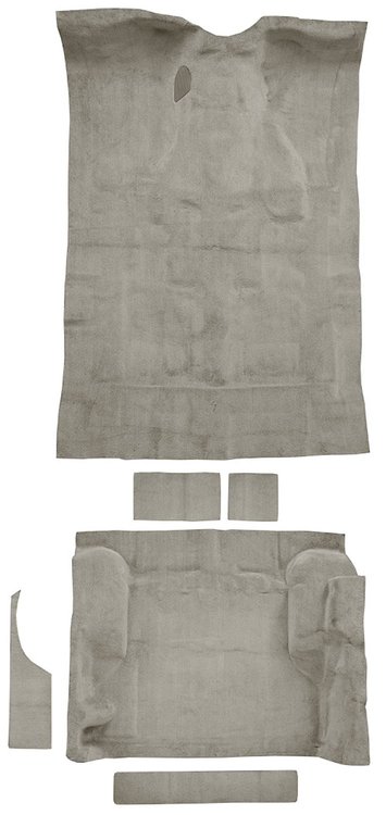 Molded Cut Pile Carpet Fits Select 1995-2005 Chevy/GMC/Oldsmobile SUVs [OE Jute Backing, 4-Door, 6-Piece, Medium Gray/Pewter]