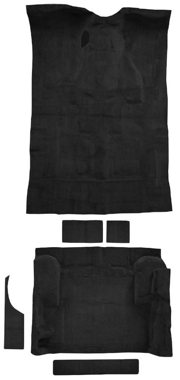 Molded Cut Pile Carpet Fits Select 1995-2005 Chevrolet/GMC/Oldsmobile SUVs [Mass Backing, 4-Door, 6-Piece, Black]