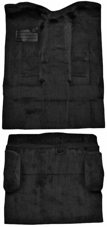 Molded Cut Pile Carpet Fits Select 1995-2000 Cadillac/Chevrolet/GMC SUVs [OE-Style Jute Backing, 4-Door, 2-Piece, Black]
