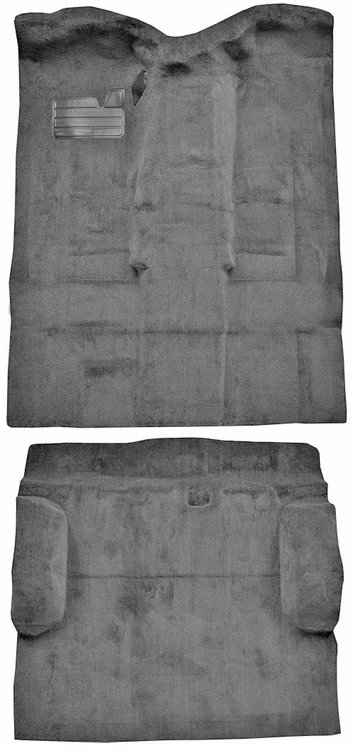Molded Cut Pile Carpet Fits Select 1995-2000 Cadillac/Chevrolet/GMC SUVs [OE-Style Jute Backing, 4-Door, 2-Piece, Medium Gray]