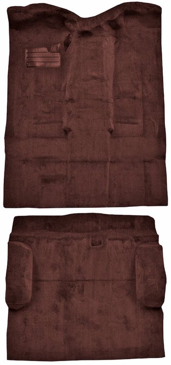 Molded Cut Pile Carpet Fits Select 1995-2000 Cadillac/Chevy/GMC SUVs [OE Jute Backing, 4-Door, 2-Piece, Claret/Oxblood]