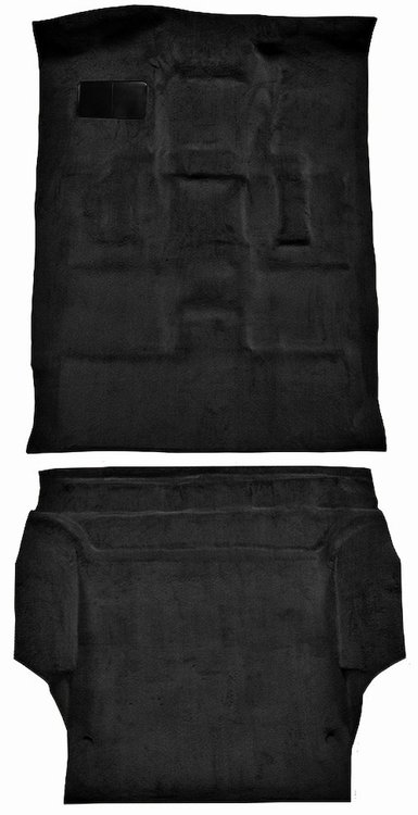 Molded Cut Pile Carpet Fits Select 2000-2006 Cadillac/Chevy/GMC SUVs [Mass Backing, 2-Piece, Black]