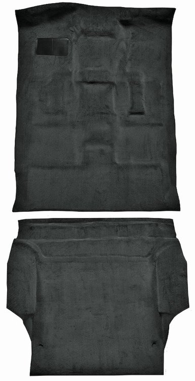 Molded Cut Pile Carpet Fits Select 2000-2006 Cadillac/Chevy/GMC SUVs [Mass Backing, 2-Piece, Ebony]