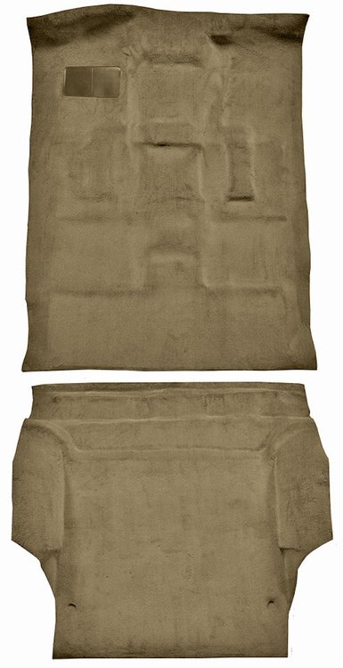 Molded Cut Pile Carpet Fits Select 2000-2006 Cadillac/Chevy/GMC SUVs [Mass Backing, 2-Piece, Medium Beige]