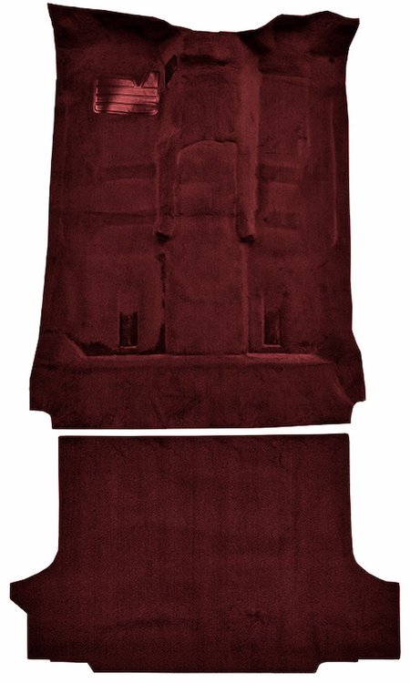 Molded Cut Pile Carpet Fits Select 1992-1999 Chevrolet/GMC SUVs [OE-Style Jute Backing, 2-Door, 2-Piece, Maroon]