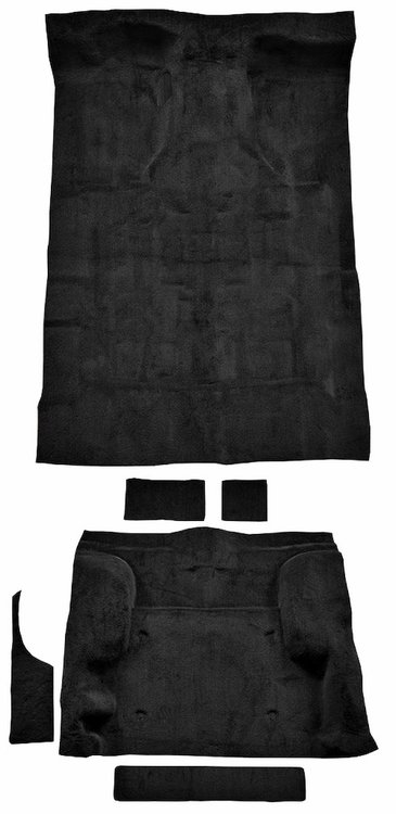 Molded Cut Pile Carpet Fits Select 1995-2005 Chevrolet/GMC SUVs [OE-Style Jute Backing, 2-Door, 6-Piece, Black]