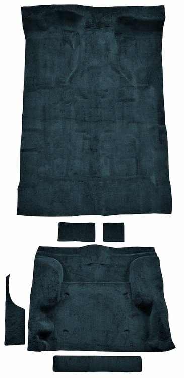 Molded Cut Pile Carpet Fits Select 1995-2005 Chevrolet/GMC SUVs [OE-Style Jute Backing, 2-Door, 6-Piece, Dark Blue]
