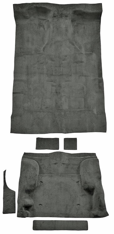 Molded Cut Pile Carpet Fits Select 1995-2005 Chevrolet/GMC SUVs [OE-Style Jute Backing, 2-Door, 6-Piece, Medium Gray]