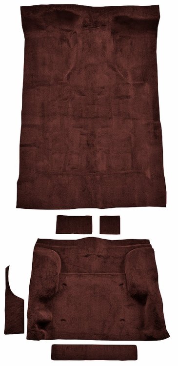 Molded Cut Pile Carpet Fits Select 1995-2005 Chevrolet/GMC SUVs [OE-Style Jute Backing, 2-Door, 6-Piece, Claret/Oxblood]