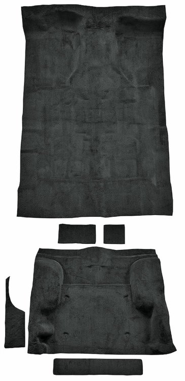 Molded Cut Pile Carpet Fits Select 1995-2005 Chevrolet/GMC SUVs [OE-Style Jute Backing, 2-Door, 6-Piece, Ebony]