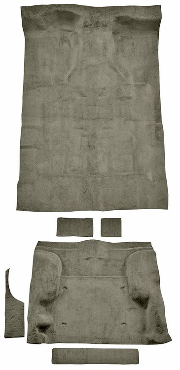 Molded Cut Pile Carpet Fits Select 1995-2005 Chevrolet/GMC SUVs [OE-Style Jute Backing, 2-Door, 6-Piece, Medium Sand Gray]