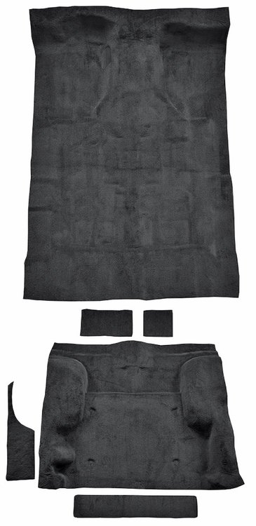 Molded Cut Pile Carpet Fits Select 1995-2005 Chevrolet/GMC SUVs [OE-Style Jute Backing, 2-Door, 6-Piece, Graphite]