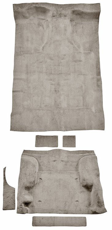 Molded Cut Pile Carpet Fits Select 1995-2005 Chevrolet/GMC SUVs [OE-Style Jute Backing, 2-Door, 6-Piece, Medium Gray/Pewter]