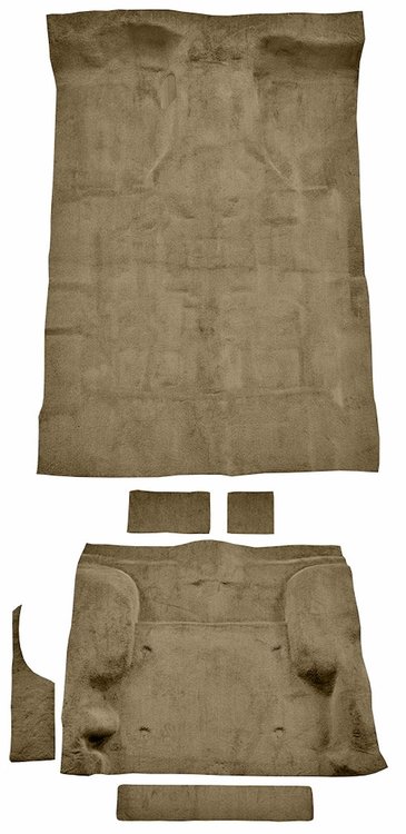 Molded Cut Pile Carpet Fits Select 1995-2005 Chevrolet/GMC SUVs [Mass Backing, 2-Door, 6-Piece, Antelope/Light Neutral]