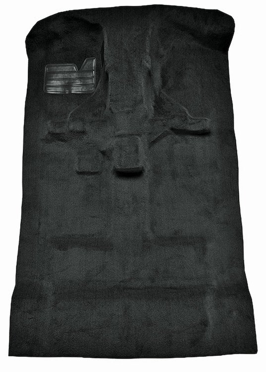 Molded Cut Pile Carpet Fits Select 2004-2012 Chevrolet/GMC/Isuzu Trucks [OE-Style Jute Backing, Crew Cab, 1-Piece, Ebony]