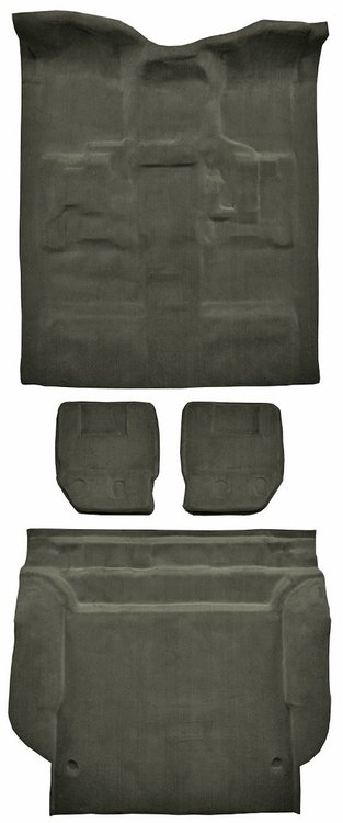 Molded Cut Pile Carpet Fits Select 2007-2010 Cadillac/Chevrolet/GMC SUVs [OE-Style Jute Backing, 4-Piece, Gray]